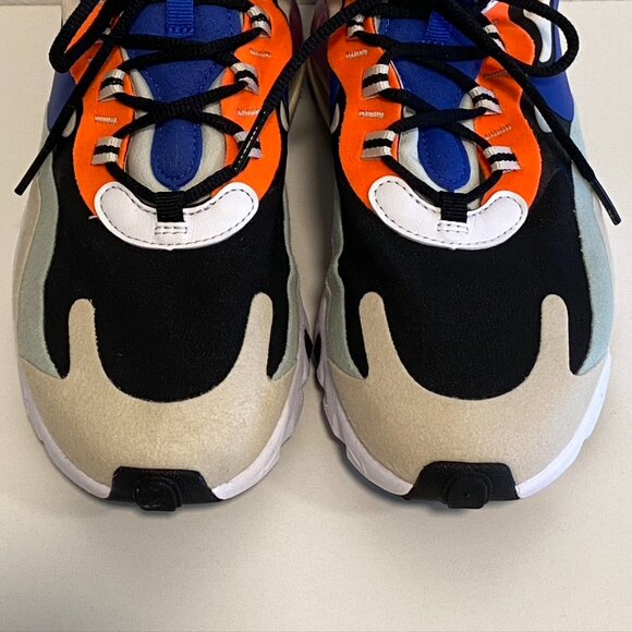 NIKE Air Max 270 React Sneakers In Fossil Hyper Blue Black  Size 7 - Picture 5 of 13